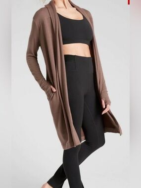 Athleta Mineral Brown Canopy Cardigan